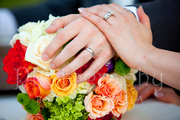 Rings and Bouquet of Bride and Groom